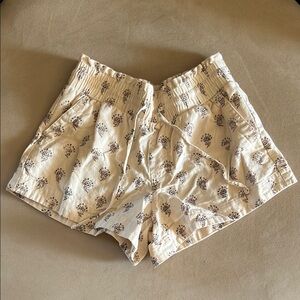 a new day - Cream and Brown High Waist Shorts